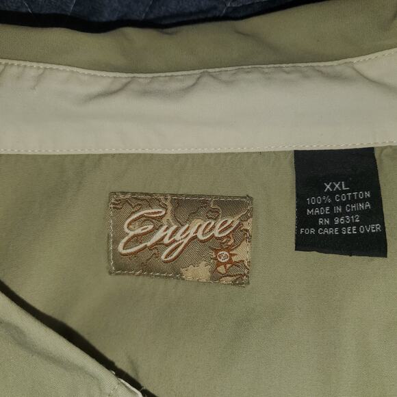 Vintage Enyce Shirt Mens XXL Button Up Y2K Embroidered Streetwear Tan Cotton - Picture 7 of 10